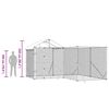 vidaXL Canil de exterior com teto 4x4x2,5 m a&ccedil;o galvanizado prateado
