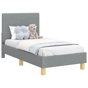 vidaXL Estrutura de Cama para Crian&ccedil;a com Cabeceira Cinzento-claro