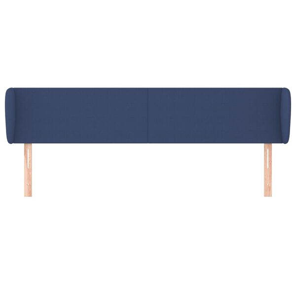 vidaXL Cabeceira de cama c/ abas tecido 163x23x78/88 cm azul