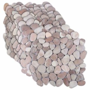 vidaXL Azulejos de Pebble Bege e Rosa Claro 30 x 30 cm Pebble do Rio
