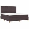 vidaXL Cama Box Spring LED Marrom Escuro 180 x 200 cm tecido