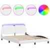 vidaXL Estrutura de cama com LED sem colch&atilde;o Zadar 160x200 cm branco