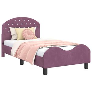 vidaXL Estrutura de Cama Infantil com Cabeceira Roxo 80 x 160 cm