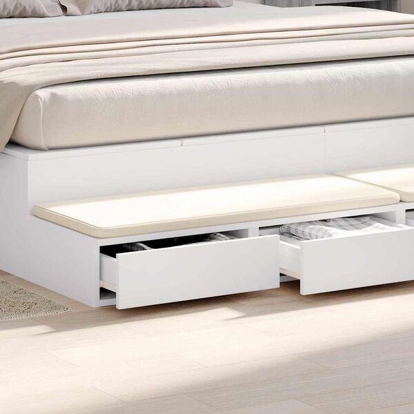 vidaXL Gavetas de cama Branco 180 x 36,5 x 16,5 cm Madeira processada