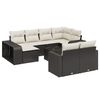 vidaXL 11 pcs conjunto sof&aacute;s de jardim c/ almofad&otilde;es vime PE preto