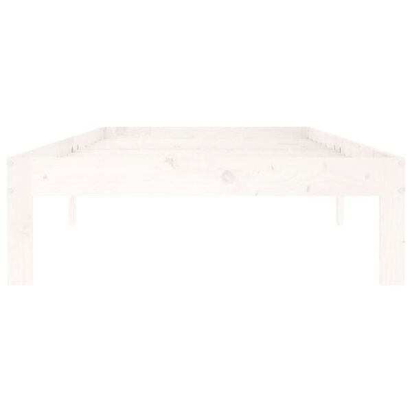 vidaXL Estrutura de cama 90x200 cm pinho maciço branco