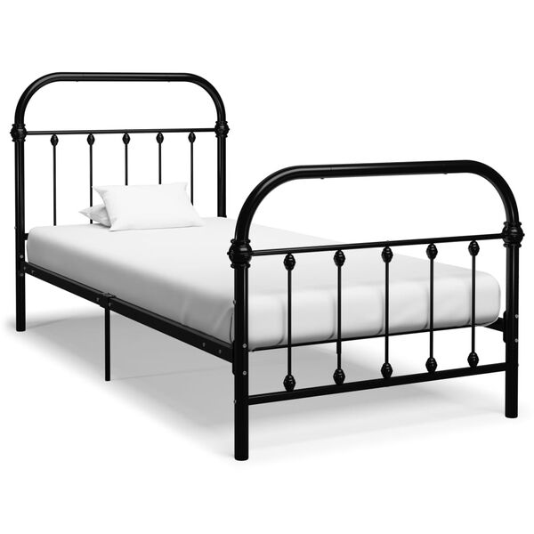 vidaXL Estrutura de cama 100x200 cm metal preto
