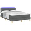 vidaXL Cama Box Spring LED com led Cinza Escuro 140 x 190 cm tecido