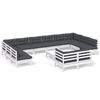 vidaXL 13 pcs conjunto lounge de jardim c/ almofad&otilde;es pinho branco