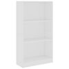 vidaXL Estante c/ 3 prateleiras 60x24x109 cm madeira processada branco