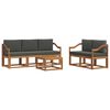 vidaXL Conjunto de Sof&aacute;s para Exterior 6 unid. Natural e Antracite