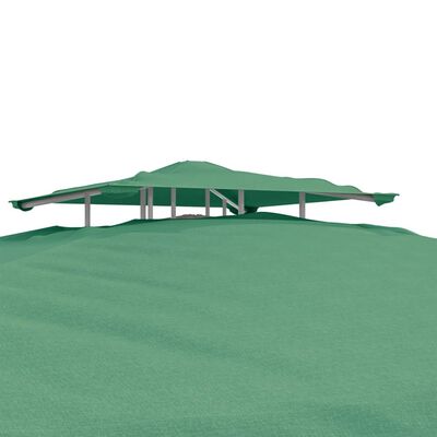 VidaXL Gazebo com telhado duplo 3x3x2,68 m tecido verde