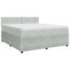 vidaXL Cama box spring com colch&atilde;o Cinzento-claro 160 x 200 cm Veludo
