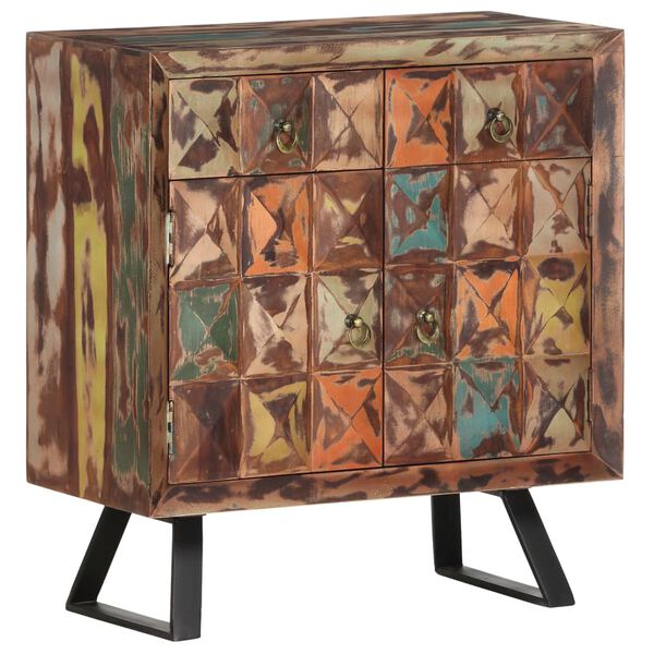 vidaXL M&oacute;vel lateral 70x35x75 cm madeira recuperada maci&ccedil;a