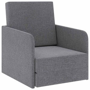 vidaXL Poltrona convert&iacute;vel tecido cinzento-claro