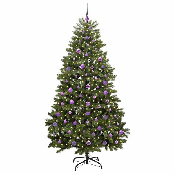 vidaXL &Aacute;rvore de Natal Artificial Verde 210 cm PVC e Metal