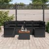 vidaXL Conjunto de Sof&aacute; de Jardim 7 pcs Preto vime PE