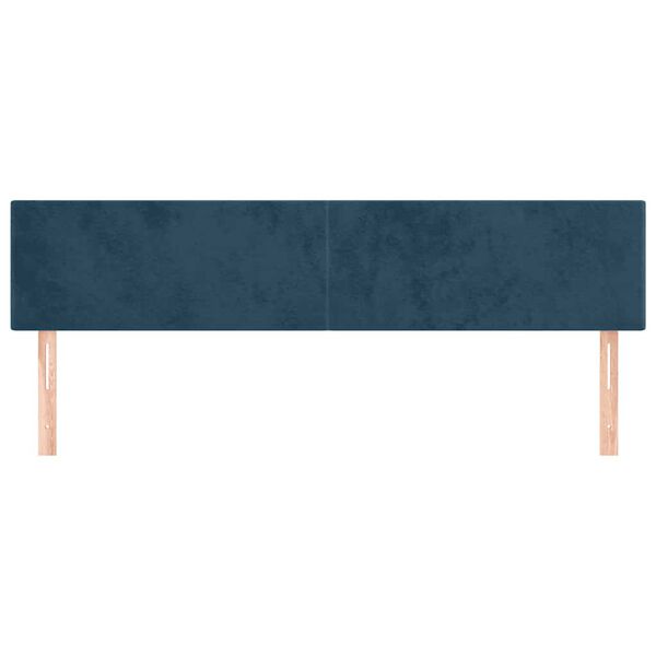 vidaXL Cabeceiras azul-escuro 200x5x78/88 cm veludo