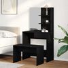vidaXL Conjunto de Mesa de Vestir com gaveta 2 pcs Carvalho Preto