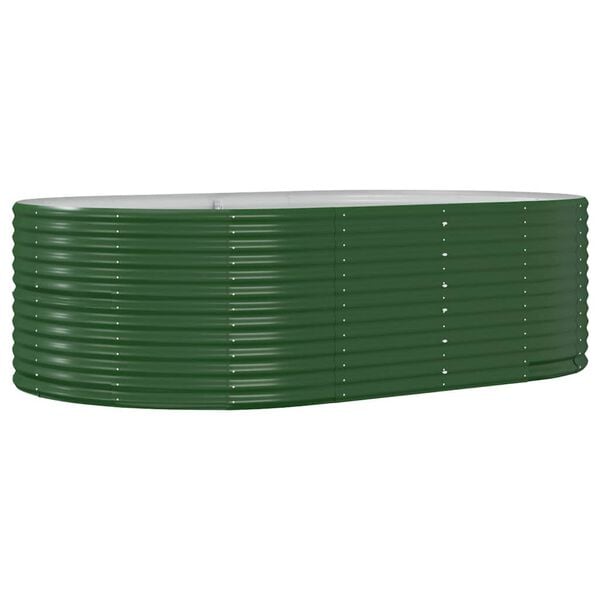 vidaXL Canteiro elevado de jardim verde 212x140x68 cm aço galvanizado