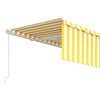 vidaXL Toldo retr&aacute;til manual com estore 5x3 m amarelo e branco