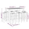 vidaXL 9 pcs conjunto de bar para jardim madeira de ac&aacute;cia maci&ccedil;a
