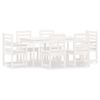 vidaXL 7 pcs conj. de jantar p/ jardim madeira de pinho maci&ccedil;a branco