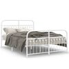 vidaXL Estrutura de cama com cabeceira e p&eacute;s 140x190 cm metal branco