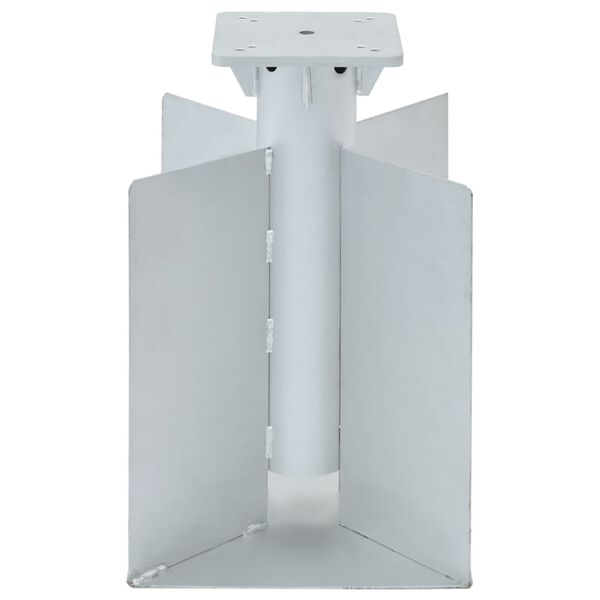 vidaXL Base de guarda-sol de enterrar 27,5x27,5x45 cm a&ccedil;o prateado