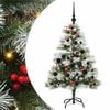 vidaXL &Aacute;rvore de Natal Artificial Verde e branco 120 cm
