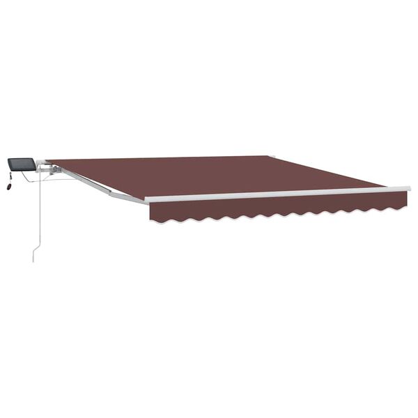 vidaXL Toldo retrátil manual com luzes LED 300x250 cm castanho