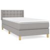 vidaXL Cama com molas/colch&atilde;o 90x200 cm tecido cinza-claro