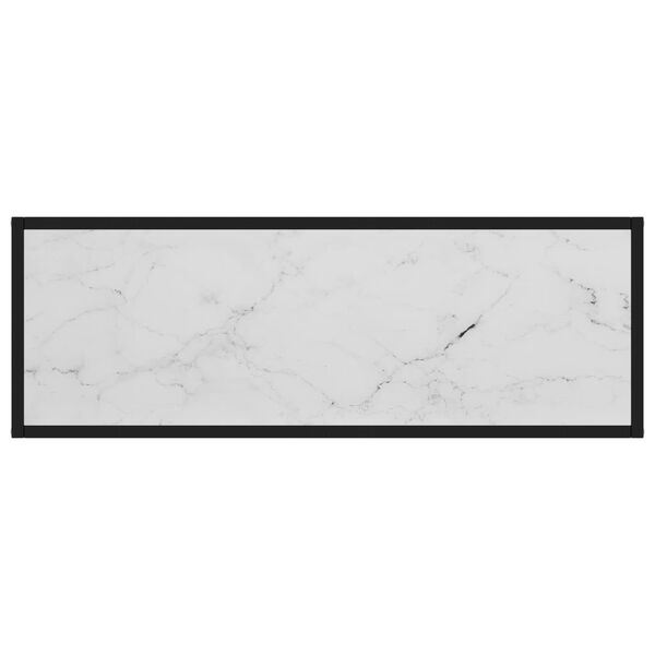 vidaXL Mesa consola 100x35x75 cm vidro temperado branco