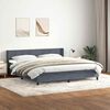 vidaXL Cama com molas/colch&atilde;o 200x220 cm veludo cinzento-escuro