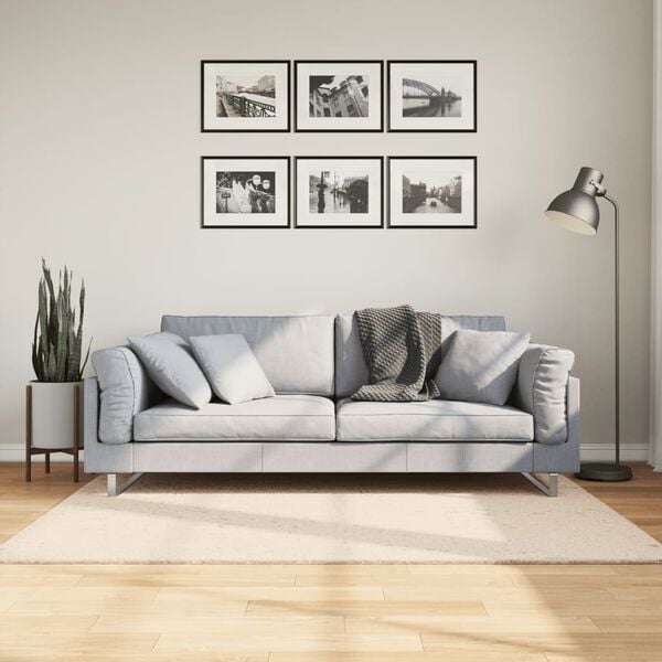 vidaXL Tapete pelo curto macio e lav&aacute;vel HUARTE 120x170 cm bege