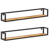 vidaXL Prateleiras parede 2 pcs 120 cm madeira de ac&aacute;cia maci&ccedil;a