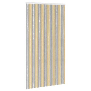 vidaXL Cortina de Insetos Chenille Cinza e Bege 118 x 220 cm 100% PP