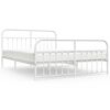 vidaXL Estrutura de cama com cabeceira e p&eacute;s 160x200 cm metal branco