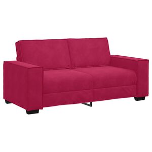 vidaXL Sof&aacute; de 2 lugares, vermelho vinho, 180x78x84 cm, veludo