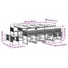 vidaXL 13 pcs conjunto de jantar p/ jardim com almofad&otilde;es vime PE bege