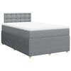vidaXL Cama boxspring com colch&atilde;o 120x190 cm tecido cinzento-claro