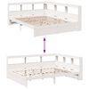 vidaXL Cama com estante sem colch&atilde;o 140x190 cm pinho maci&ccedil;o branco