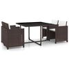 vidaXL Conjunto de jantar de exterior 13 pcs vime PE castanho