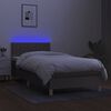 vidaXL Cama box spring + colch&atilde;o/LED 90x190cm tecido cinza-acastanhado