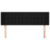 vidaXL Cabeceira de cama c/ abas tecido 147x16x78/88 cm preto