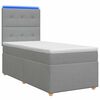 vidaXL Cama box spring com colch&atilde;o Cinzento-claro 90 x 190 cm Tecido