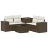 vidaXL Conjunto de Sof&aacute;s 6 unid. Marrom e Branco Creme