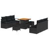 vidaXL Conjunto de Sof&aacute; de Jardim 9 unid. Preto vime PE