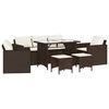 vidaXL 6 pcs conjunto de sof&aacute;s jardim c/ almofad&otilde;es vime PE castanho