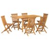 vidaXL Conjunto de Jantar para Jardim 7 unid. Castanho